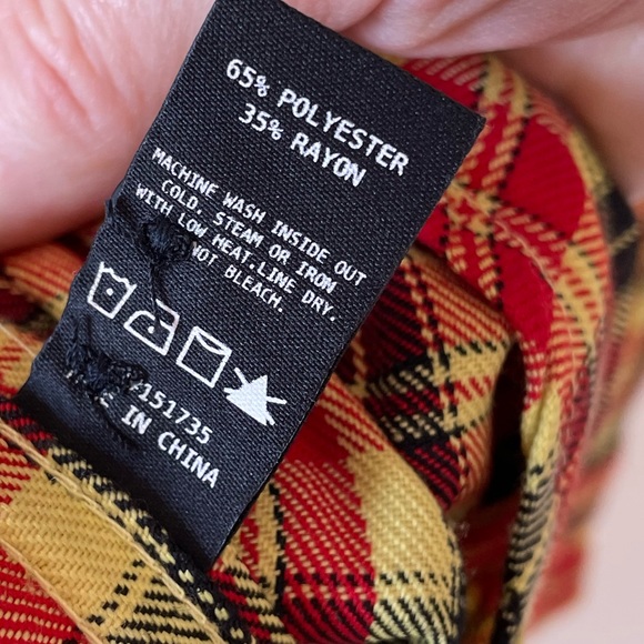 Detache Labs Yellow Plaid Button Down Shirt, Western Style Detail, Men's XL - Picture 10 of 11